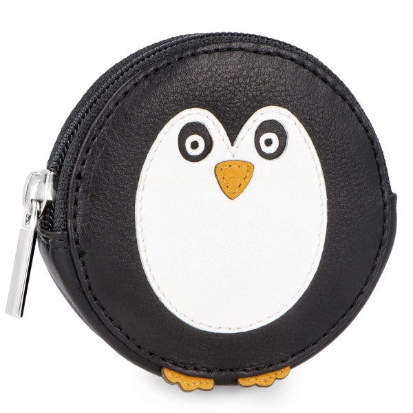 Geldbörse Pinguin Leder mit Schlüsselring Mini Portmonee